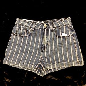 PacSun Stripe Mom Jean Shorts